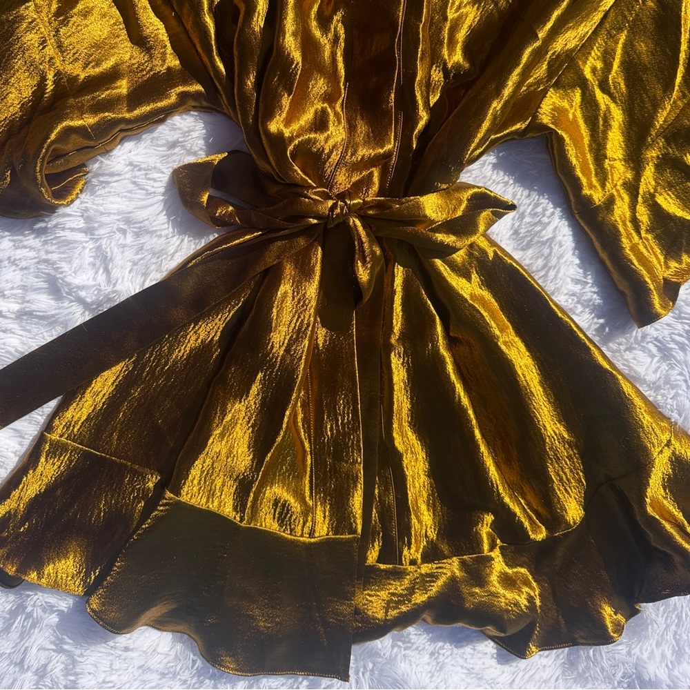 Victoria Secret Gold Satin Kimono Robe